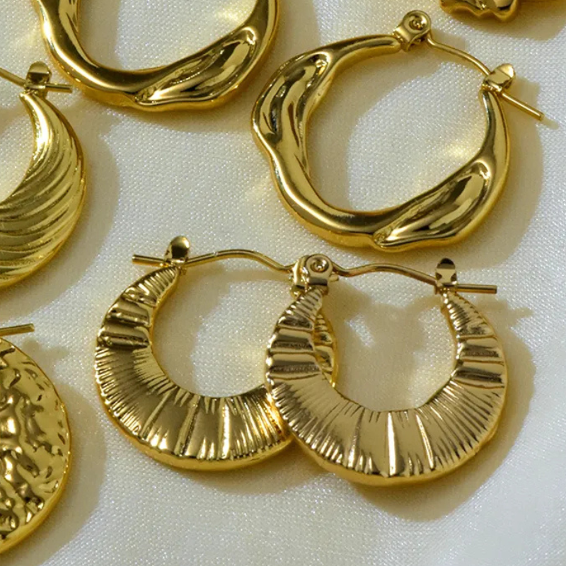 18K Gold Plated Hoop Earrings