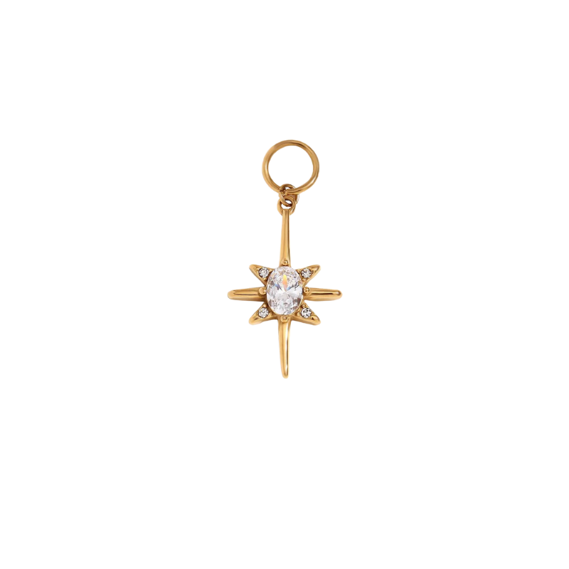 Eight Awn Star Charm in Gold
