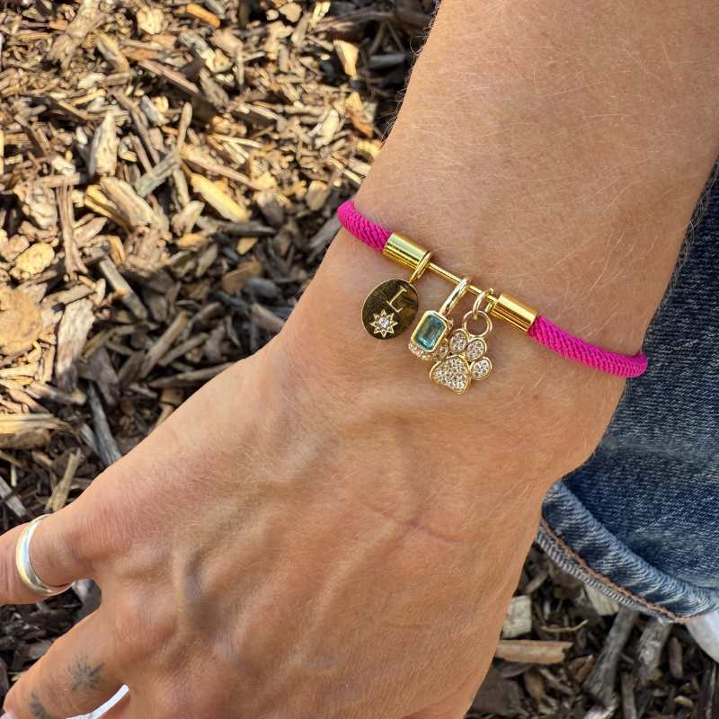 Charm Bar Wrist Lace in Pink