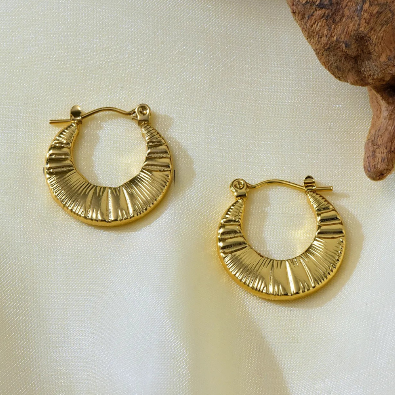 18K Gold Plated Hoop Earrings
