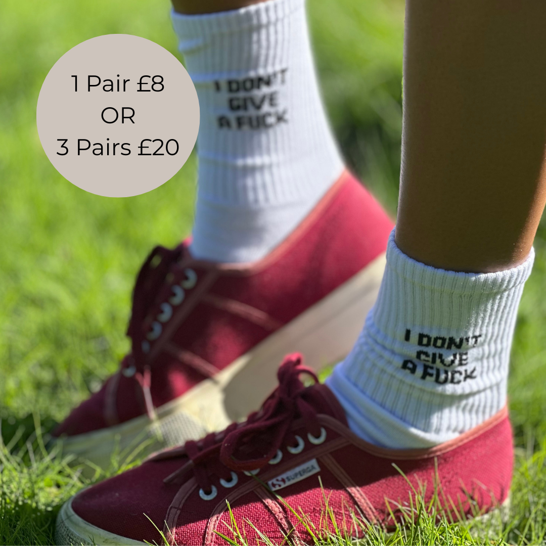 Slogan Sneaker Socks - I Don't Give A F*ck