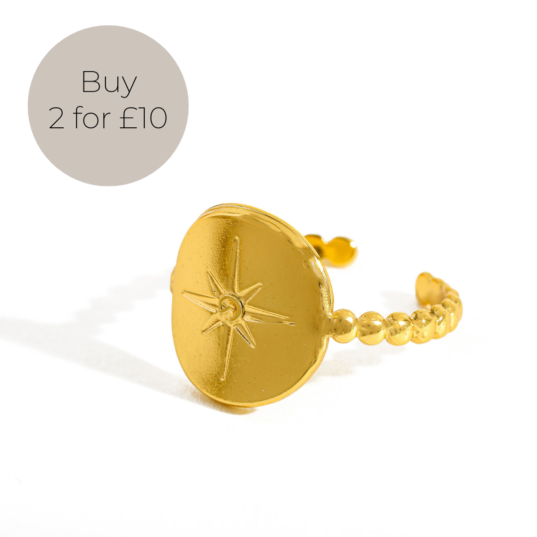 Star Adjustable Ring in Gold