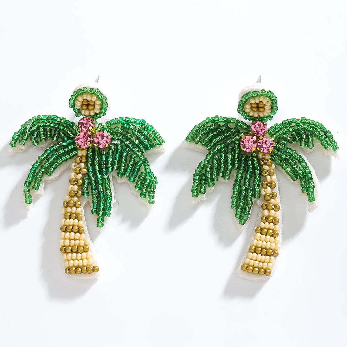 Palm Tree Beaded Earrings