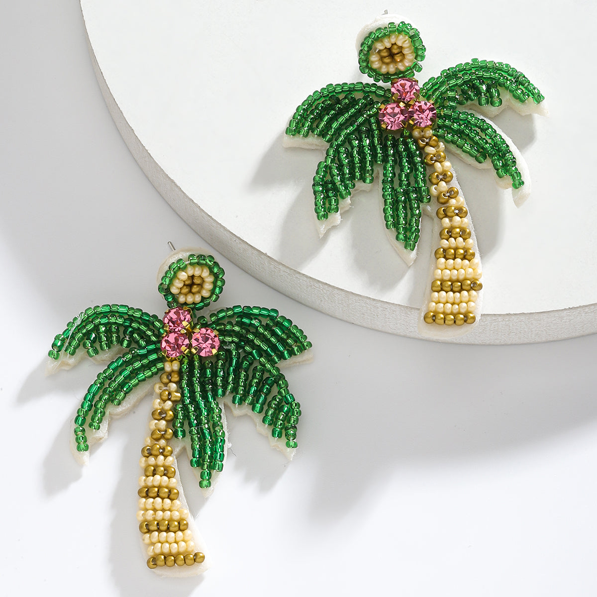 Palm Tree Beaded Earrings