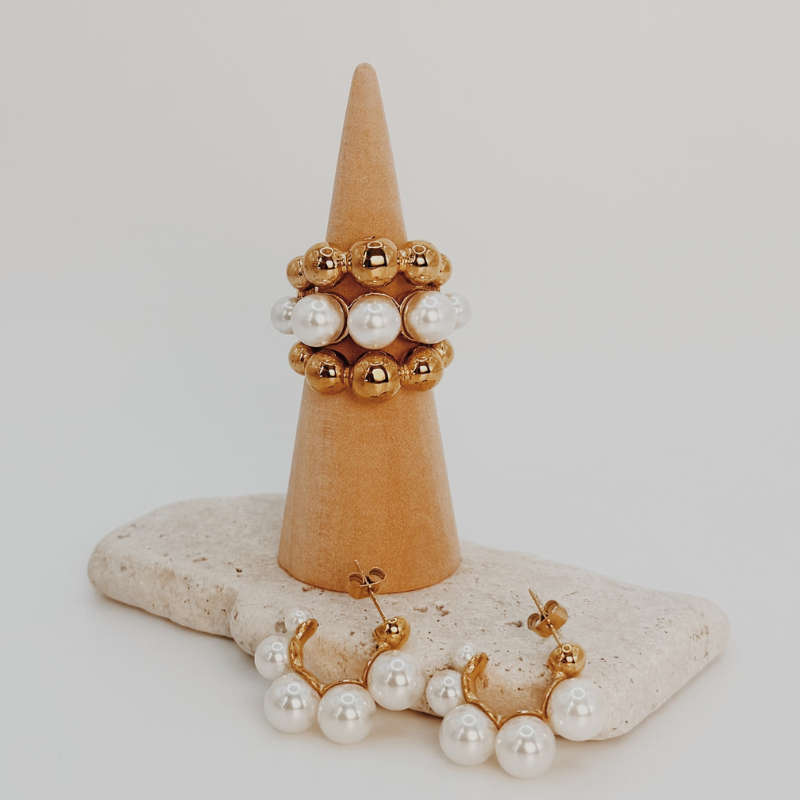 Cluster Pearl Ring in Gold