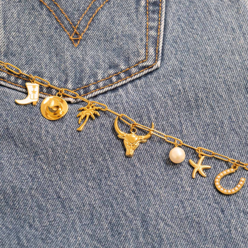 Cowboy Hat Stetson Charm in Gold