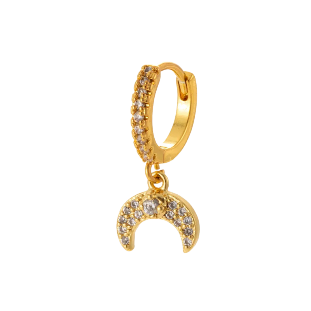 Crescent Huggie Hoop Earring