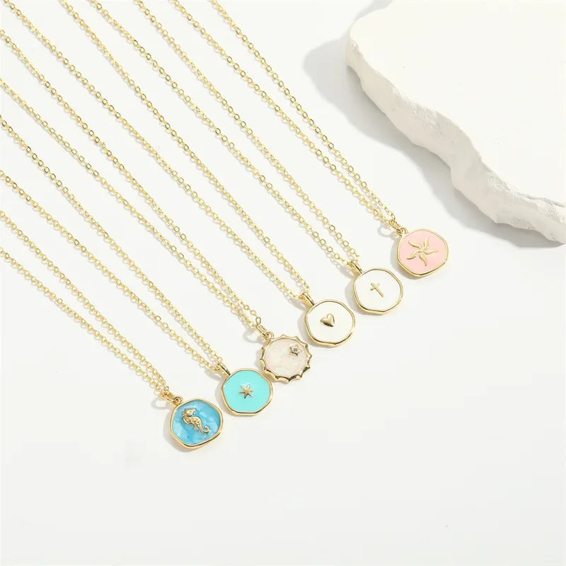 Cross Charm Pendant Necklace in Gold