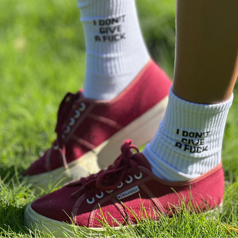 Slogan Sneaker Socks - I Don't Give A F*ck