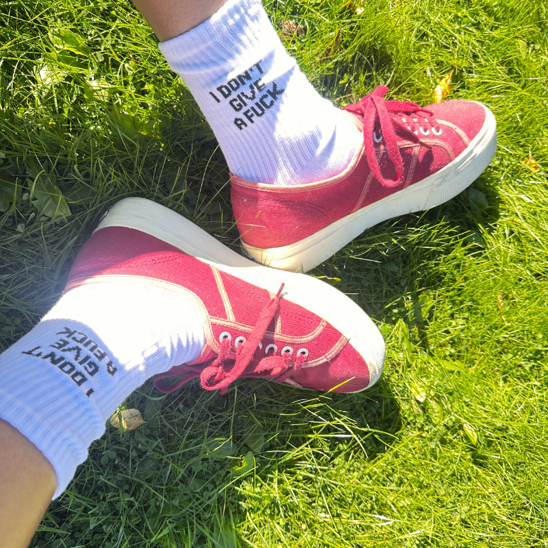 Slogan Sneaker Socks - I Don't Give A F*ck