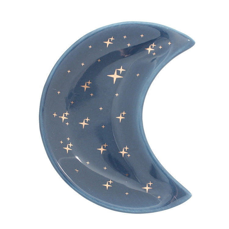 Moon Ceramic Jewel Dish in Navy
