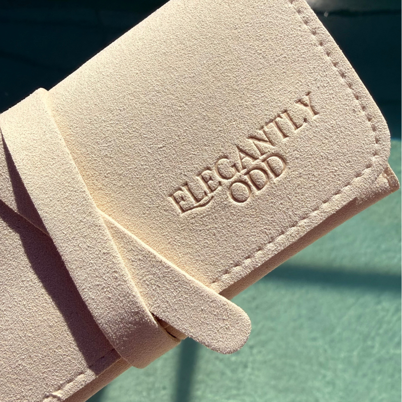 Elegantly Odd Microfibre Travel Case in Cream