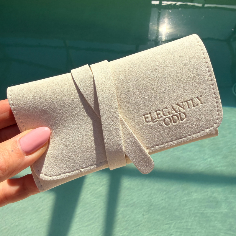 Elegantly Odd Microfibre Travel Case in Cream