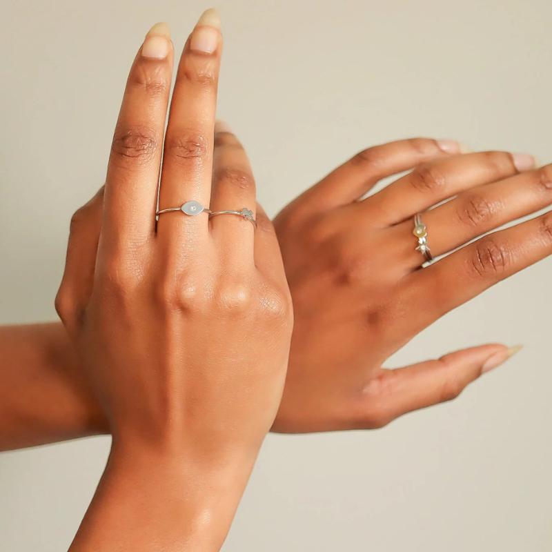 Evil Eye Ring in Silver
