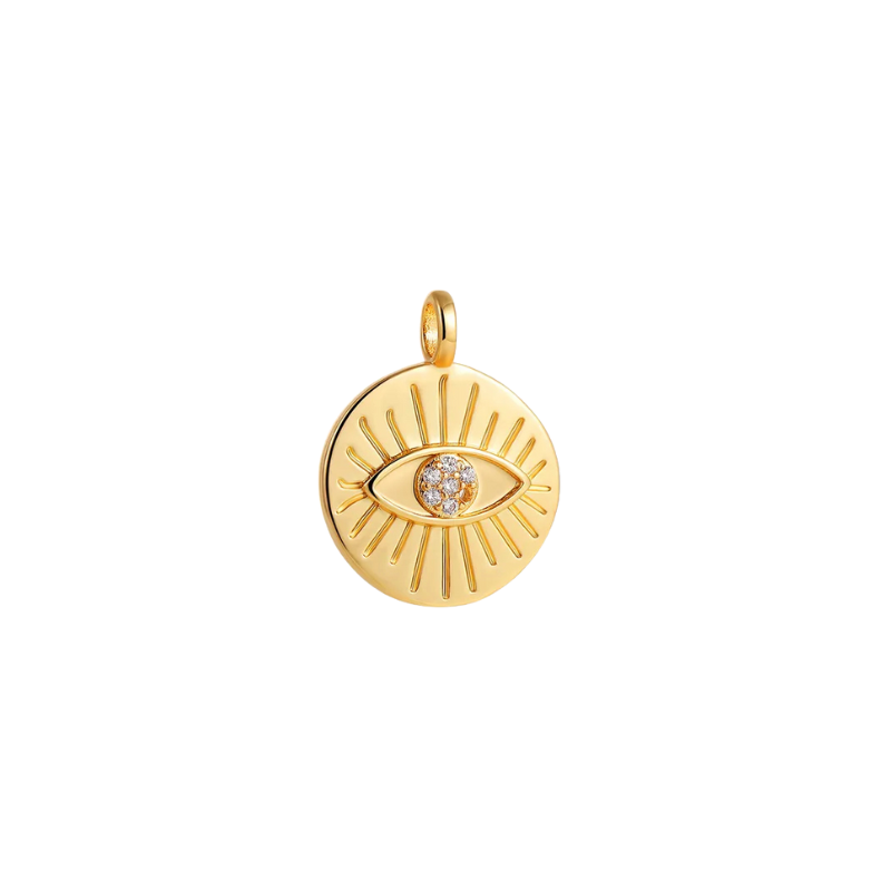 Eye Coin Pendant in Gold