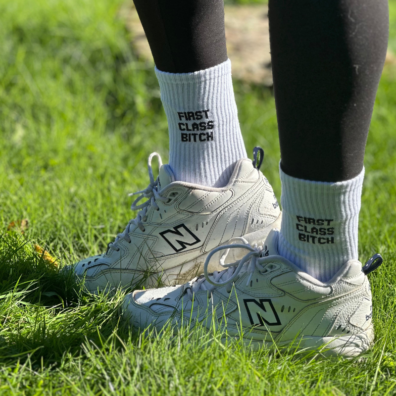 Slogan Sneaker Socks - First Class B*tch