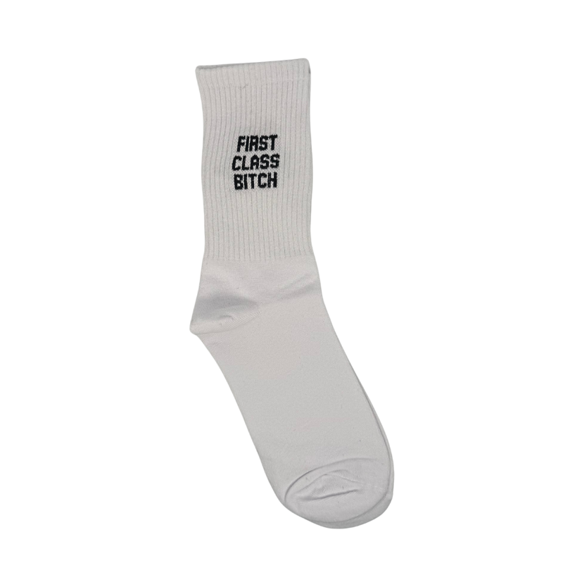 Slogan Sneaker Socks - First Class B*tch