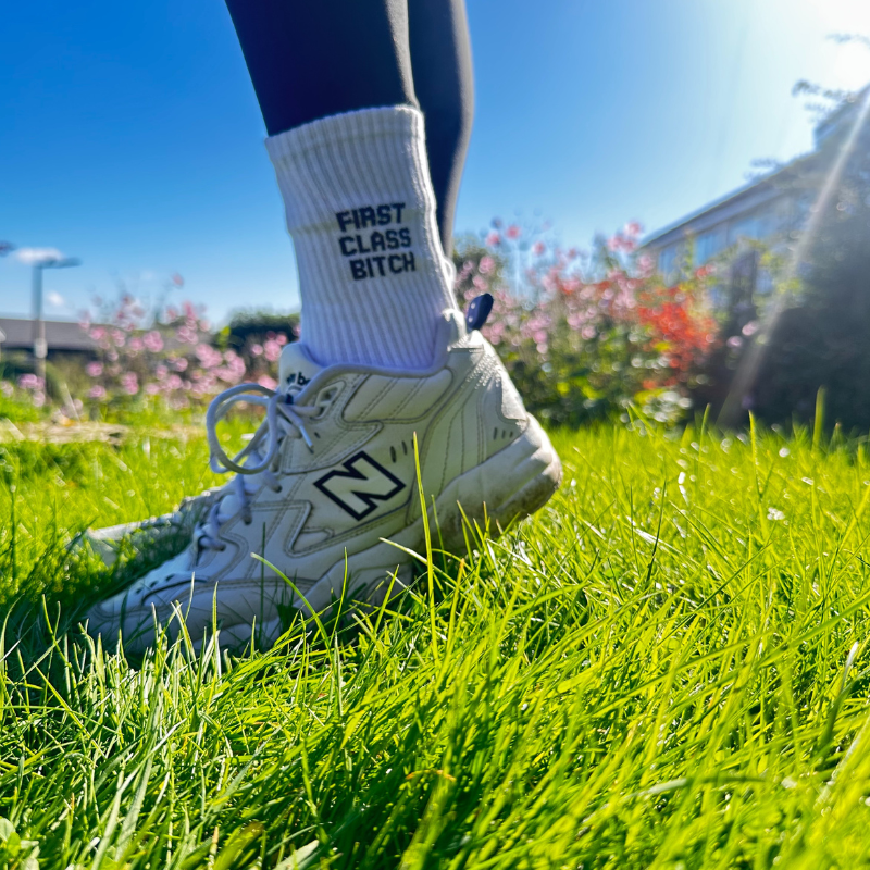 Slogan Sneaker Socks - First Class B*tch