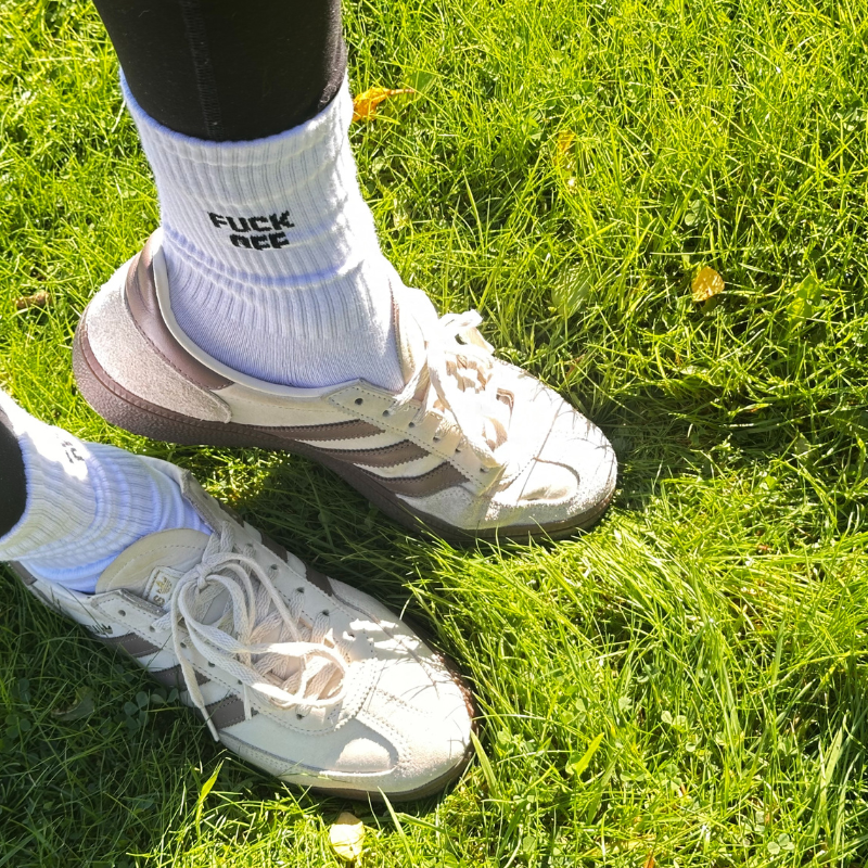 Slogan Sneaker Socks - F*ck Off