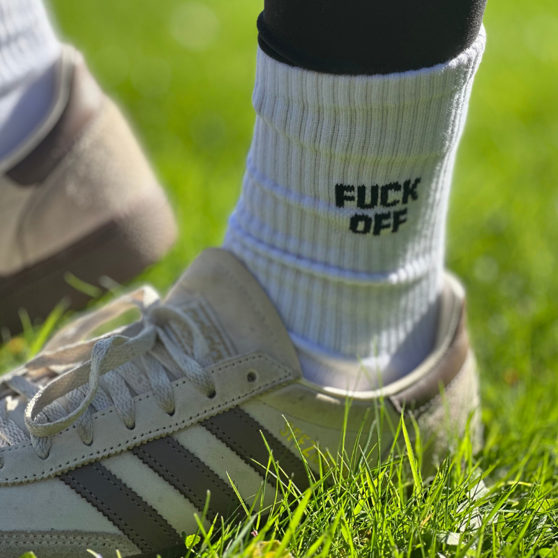Slogan Sneaker Socks - F*ck Off