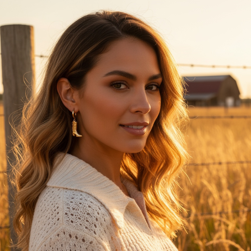 Cowboy Boot Earrings in Gold