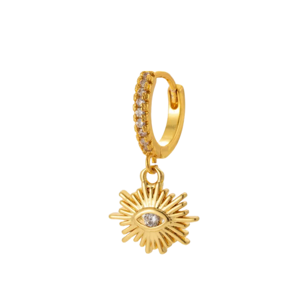 Gold Eye Huggie Hoop