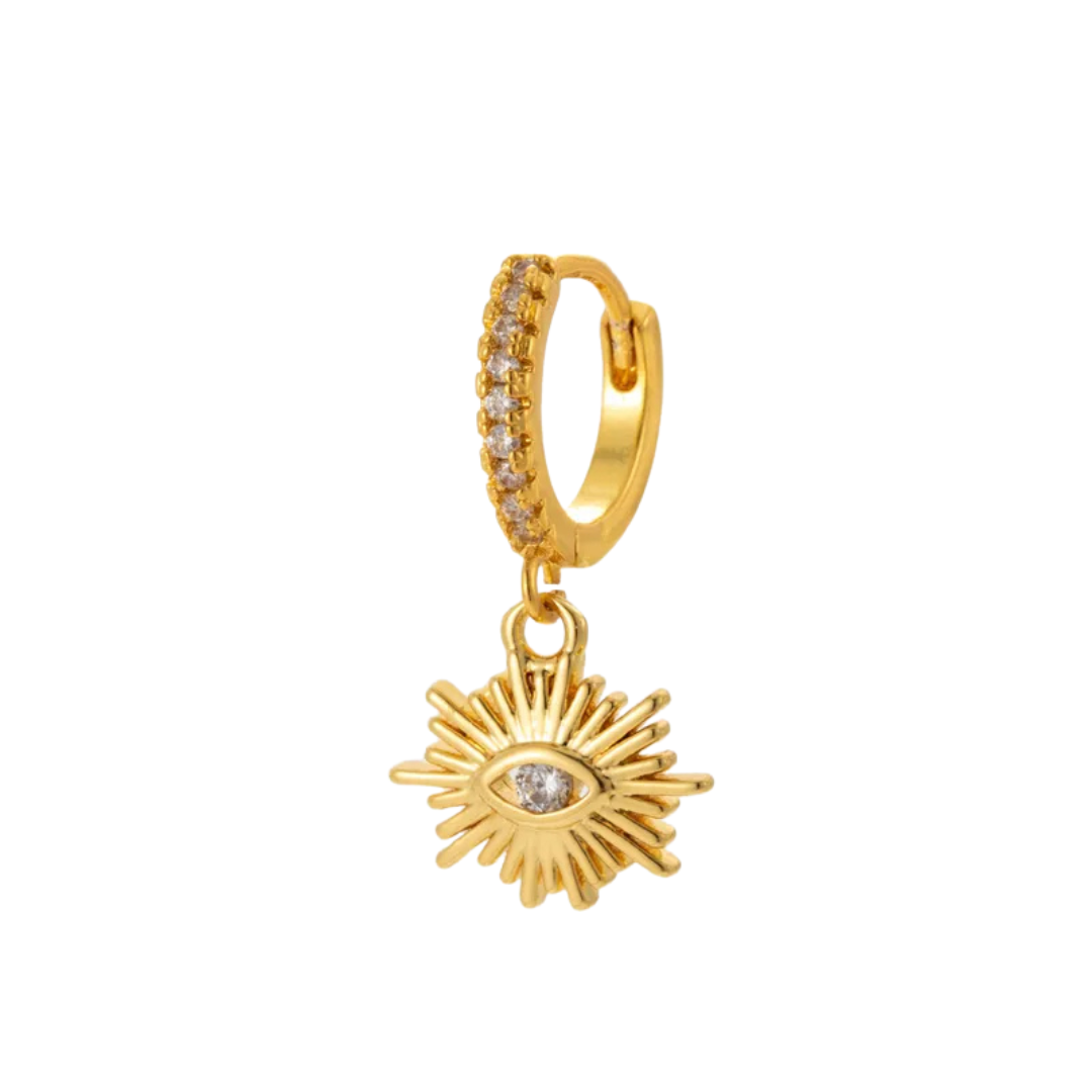 Gold Eye Huggie Hoop