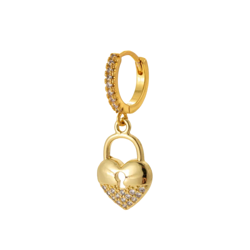 Heart Locket Huggie Hoop Earring