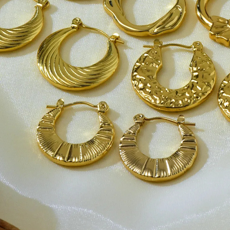 18K Gold Plated Hoop Earrings