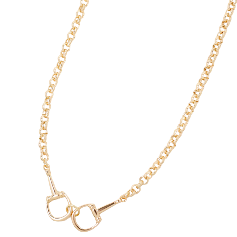 Dixie Horse Bit Short Necklace in Gold