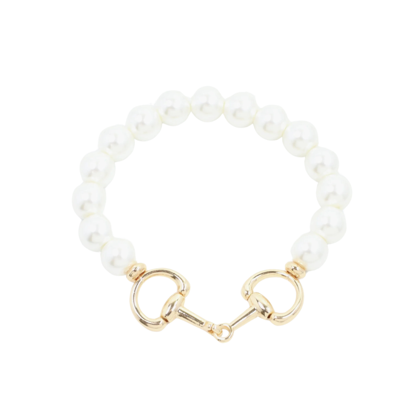 Gypsy Horse Bit and Pearl Stretch Bracelet