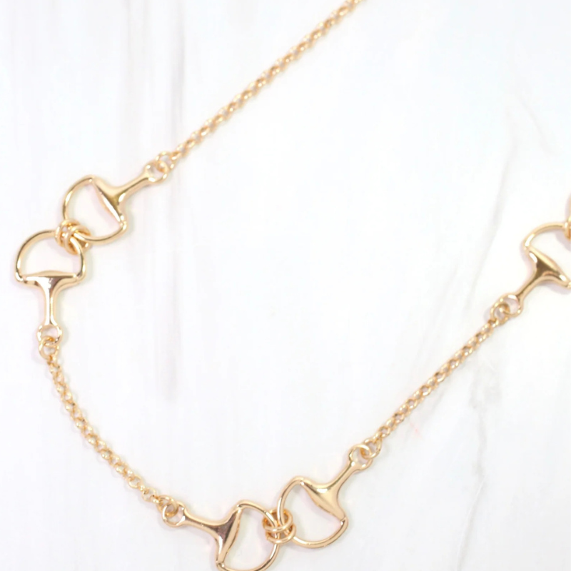Andalusian Horse Bit Necklace in Gold
