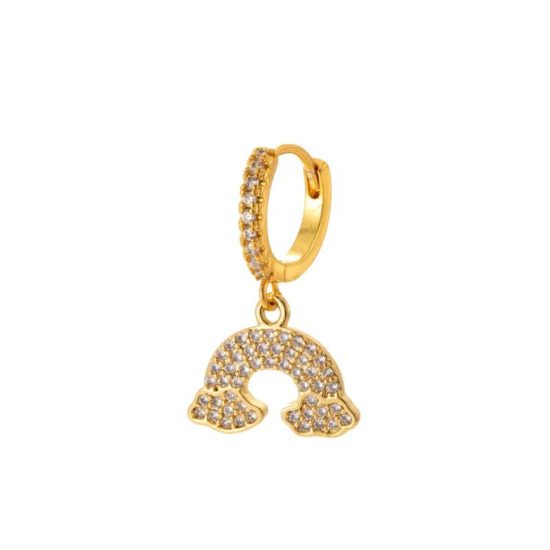 Rainbow Huggie Hoop Earring