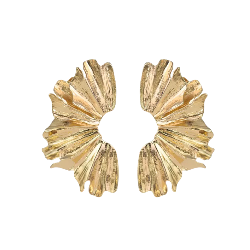 Textured Chandalier Earrings in Gold