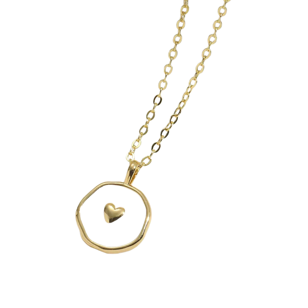 Heart Charm Pendant Necklace in Gold