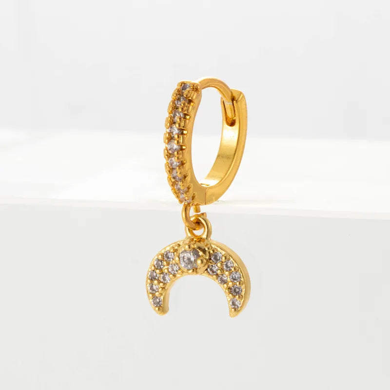Crescent Huggie Hoop Earring