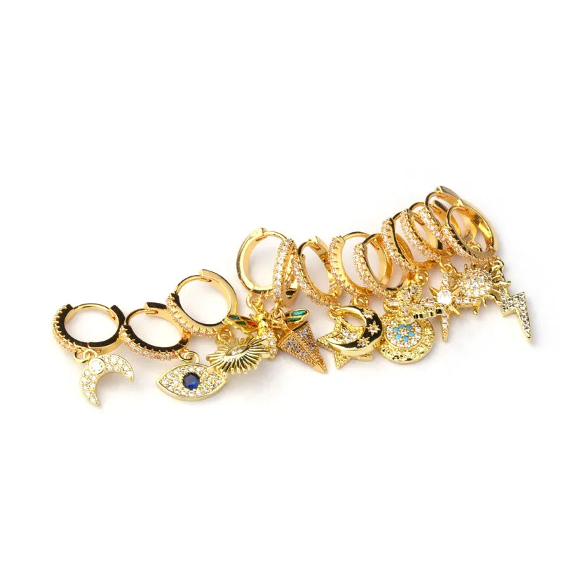 Crescent Huggie Hoop Earring
