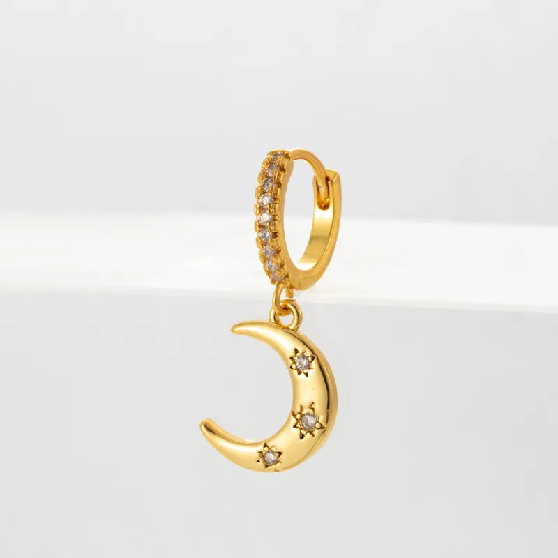 Moon Huggie Hoop Earring