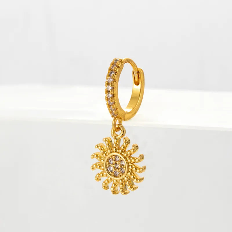 Sun Huggie Hoop Earring
