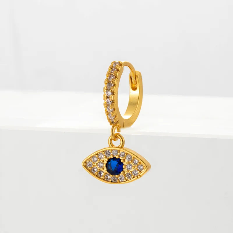 Turkish Eye Huggie Hoop Earring
