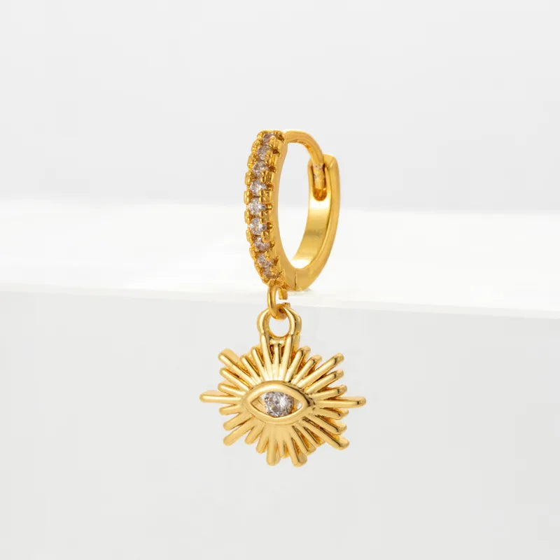 Gold Eye Huggie Hoop