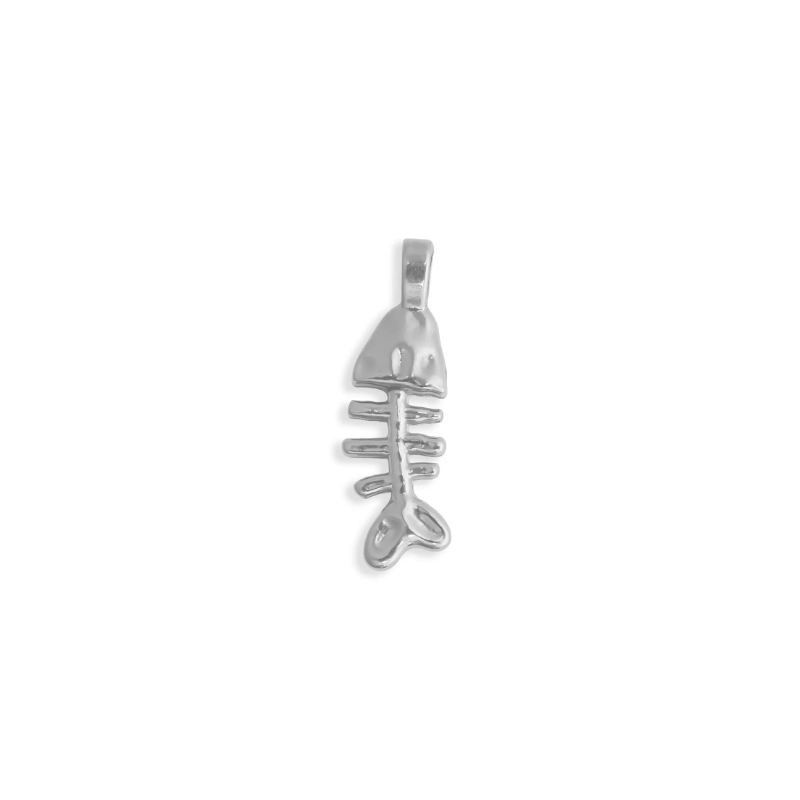 Fish Bone Charm in Silver