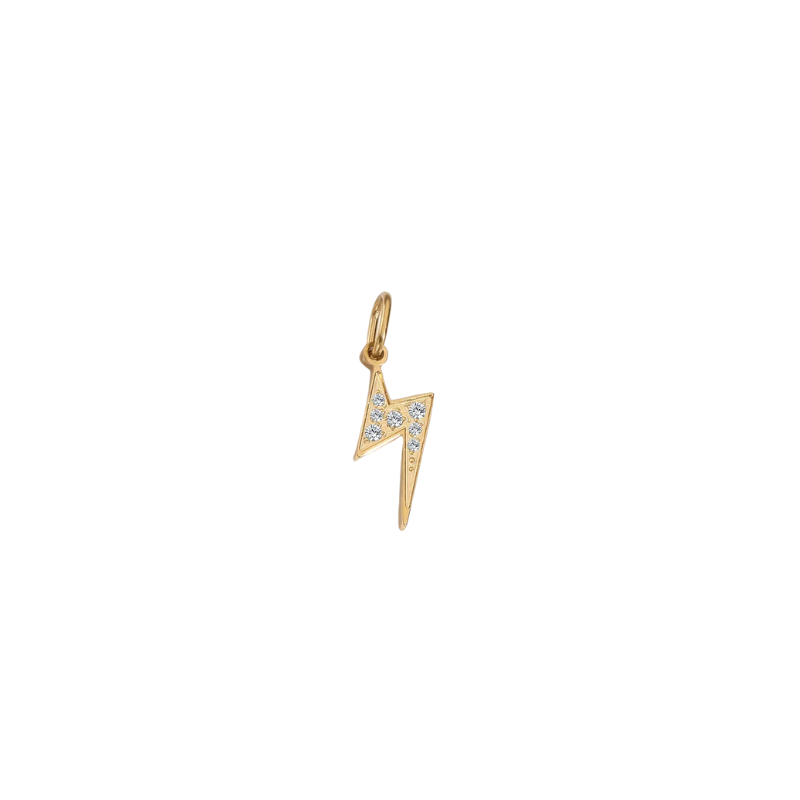 Lightning Bolt Diamante Charm in Gold
