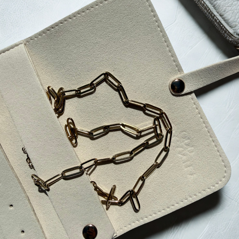 Elegantly Odd Microfibre Travel Case in Cream