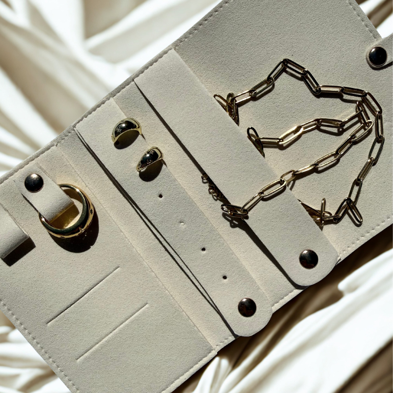 Elegantly Odd Microfibre Travel Case in Cream