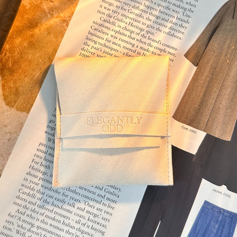 Elegantly Odd Microfibre Travel Pouch in Cream