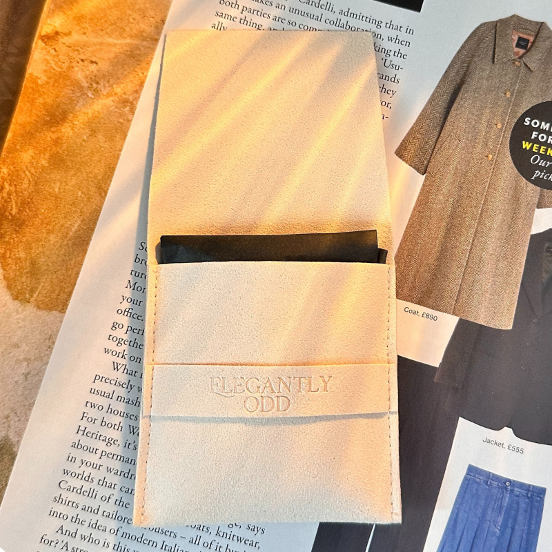 Elegantly Odd Microfibre Travel Pouch in Cream