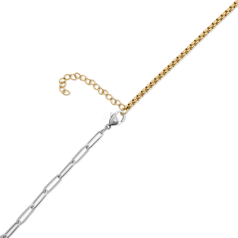 18k Gold Plated Mixed Metal Carabiner Necklace