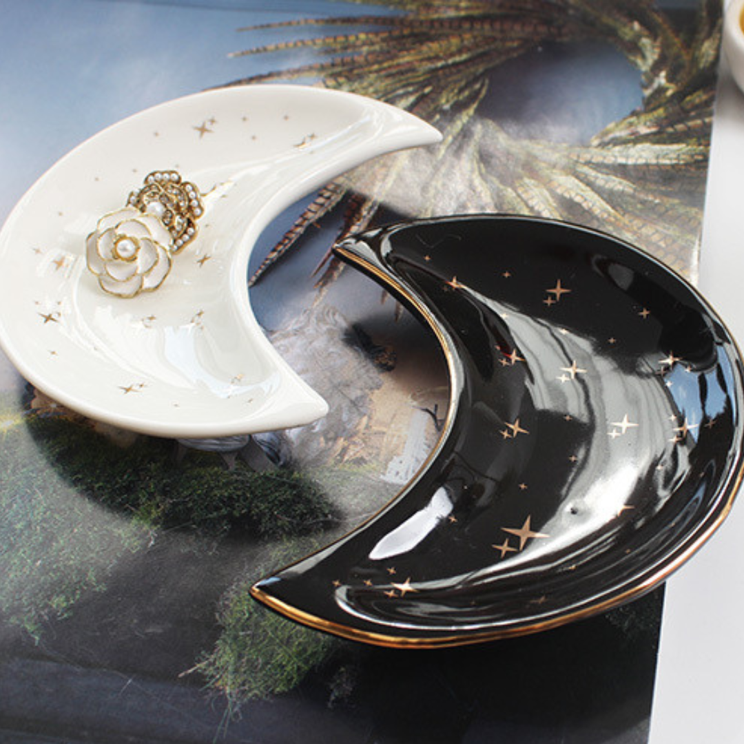Moon Ceramic Jewel Dish in White