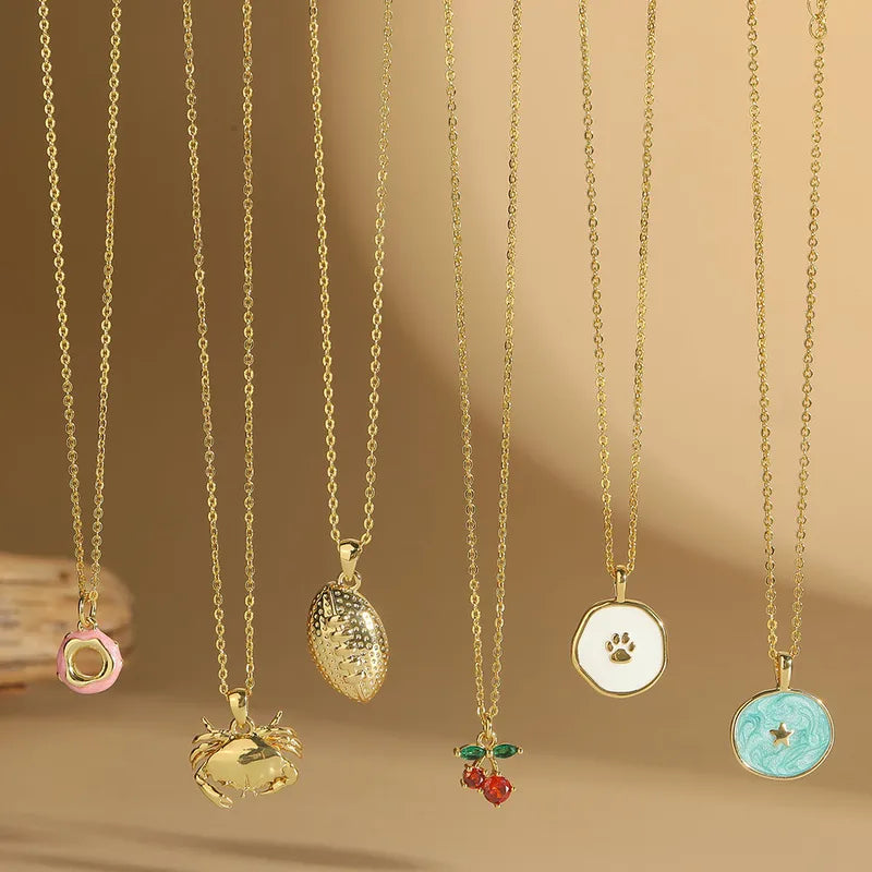Paw Print Charm Pendant Necklace in Gold